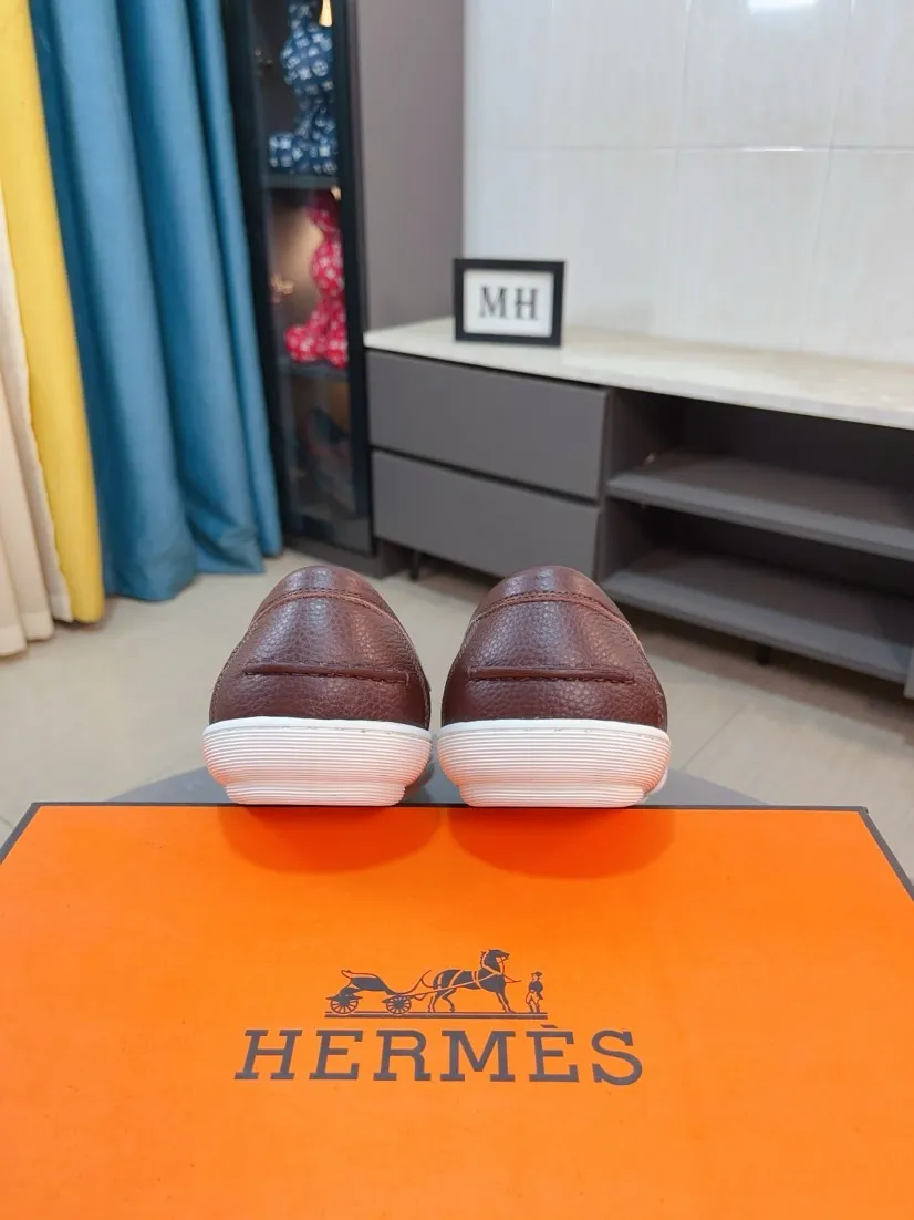 Men's shoes 💰458🌹🌹Niuli "HERMES" Hermès business leather shoes, original factory configuration, original imported cowhide upper + luxury hardware logo + fully imported original customized cowhide lining, sole: rubber wear-resistant outsole, difficult craftsmanship, original factory follow-up goods, 🔍🔍high quality code number: 38-44 45 can be customized